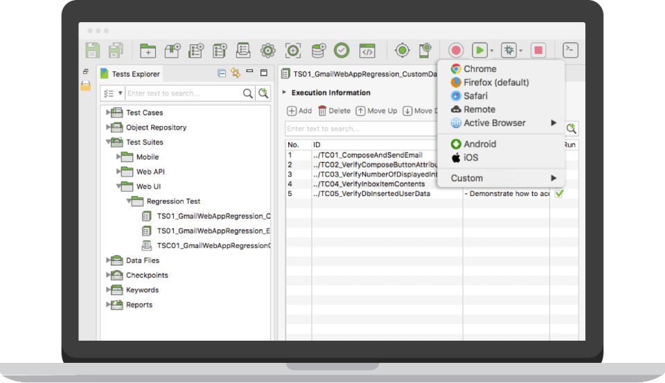 screenshot of Katalon Studio